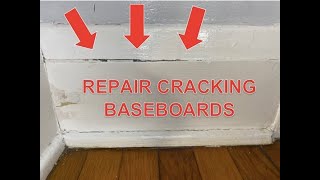 Repair Baseboard Cracks and Gaps  Baseboard or Trim Clean Up  How to Fix Split Baseboards [upl. by Stella74]