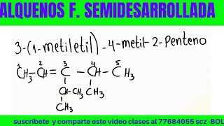 31metiletil4metil2penteno FÓRMULA SEMIDESARROLLADA [upl. by Thetisa]