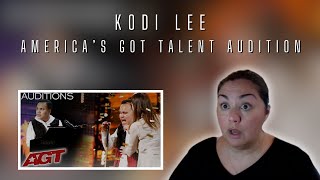 FIRST TIME REACTION  Kodi Lee  Americas Got Talent Audtion [upl. by Naahs]