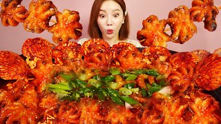 Mukbang역대급 조합 매운 쭈꾸미🐙산낙지 버섯 해물찜🔥 SPICY SEAFOOD BOILampMUSHROOMS OCTOPUS ASMR Mukbang Ssoyoung [upl. by Egiap]