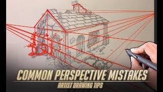 Common Perspective Mistakes  Artist Drawing tips [upl. by Anirehs]