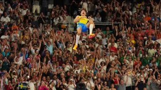 2024 Olympics Armand Duplantis realizes childhood dream with recordbreaking pole vault in Paris [upl. by Leiuqeze]