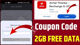 Airtel Free data tricks  Airtel coupon code  Airtel Coupon Code Airtel Free Data Code  Anokha [upl. by Eneri]