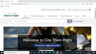 Harvard referencing at ARU Cite Them Right online [upl. by Niowtna]
