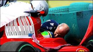 warning disturbing image Felipe Massas F1 Hungarian GP Qualifying crash [upl. by Magas]