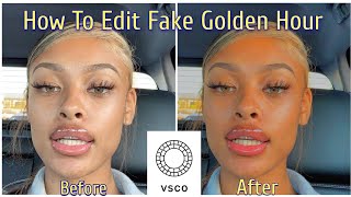 How to edit fake golden hour using VSCO  1 minute Tutorial  Editing in VSCO [upl. by Freya]