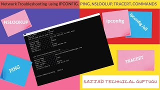 Basic Network Troubleshooting Commands PING IPCONFIG TRACERT NSLOOKUP  Sajjad Technical Guftugu [upl. by Hennessey690]