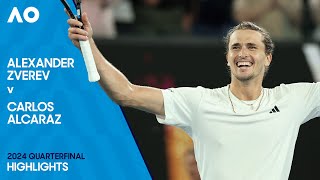 Alexander Zverev v Carlos Alcaraz Highlights  Australian Open 2024 Quarterfinal [upl. by Ahtamat]