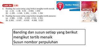 Matematik Tingkatan 1 Bab1 Nombor Nisbah 14b Banding dan susun perpuluhan mengikut tertib menaik [upl. by Pepillo5]