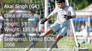 Akal Singh Snohomish United ECNL 08 GK Highlight Video 202324 [upl. by Khalil]