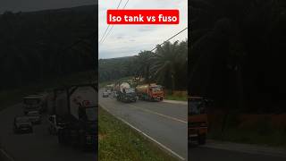 ISO tank vs Fuso cpo shortvideo automobile fullbakmuatan fuso6x4 [upl. by Fortunna]