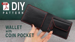 DIY pattern Bifold wallet with coin pocket  tutorial  asmr 6 [upl. by Sacttler]