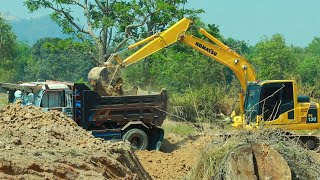 Method Power Tracked Land truck \\ Long Reach Excavator Dredging Canal [upl. by Wylde314]