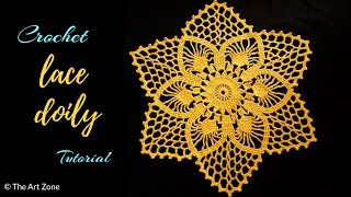 Crochet Lace Doily  Beautiful and Easy to Crochet  Centro De Mesa Em Croche [upl. by Ahkeber]