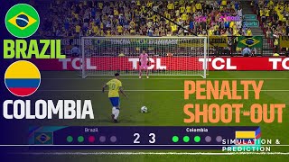 Penalty shootout ⚽ Brazil  Colombia 🏆 AMERICA CUP 2024  Video game simulation [upl. by Arracot830]