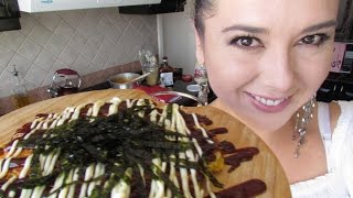 Pastel japonés de col con salsa barbecue Okonomiyaki Marisolpink [upl. by Thordis]