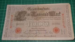 The Magnificent 1000 Mark Reichsbanknote from 1910 banknote papermoney [upl. by Anilejna]