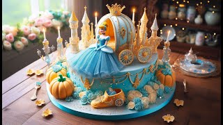 Disney Princess Cinderella Cake  Cinderella Movie  A Dream is a Wish your Heart Makes Song ai [upl. by Dao]