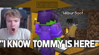 Dream find TommyInnit secret base under Technoblade house while he hides [upl. by Novj445]