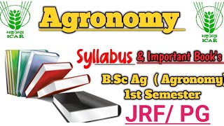 Fundamentals Of Agronomy Complete Syllabus  JRF PG Syllabus amp Important Books agronomy [upl. by Atsugua]