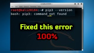 How to install pip3 in kali linux  python3pip error fixed 100 [upl. by Nafis948]