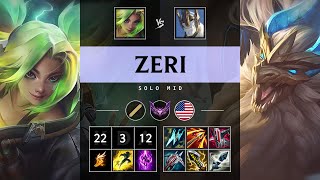 Zeri Mid vs Galio Legendary  NA Master Patch 1417 [upl. by Enilauqcaj]