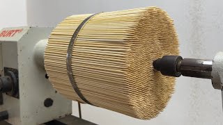 Amazing Woodturning Crazy  An Art With Special Combination Of Bamboo Toothpicks And Epoxy Resin [upl. by Tiffany]