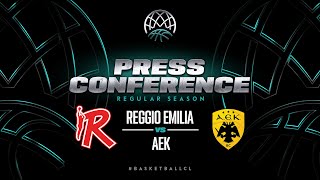 Reggio Emilia v AEK  Press Conference  Basketball Champions League 202223 [upl. by Itin]