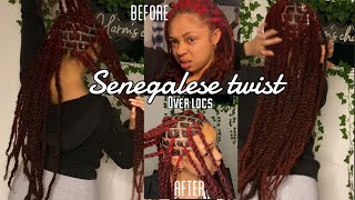 Senegalese twist over locs tutorial [upl. by Landri]