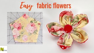 How to Make a Flower with Fabric Scraps Easy Sewing DIY [upl. by Kursh]