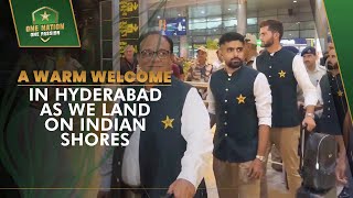 A warm welcome in Hyderabad as we land on Indian shores  CWC23 WeHaveWeWill  PCB  MA2A [upl. by Kubiak]