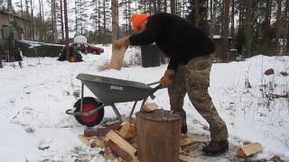 Winkler Knives II Combat axe and splitting firewood [upl. by Francine]