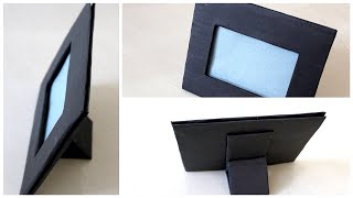 How to make photo frame standDIY Photo frame with stand using Cardboardphoto frame making at home [upl. by Suiraj930]