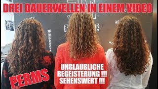 DREI DAUERWELLEN IN EINEM VIDEO THREE PERMS IN ONE VIDEO PERFECT PERMS FROM THE PERM EXPERTS [upl. by Ilene482]