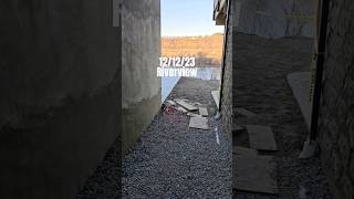 Basement foundation gets parged with Portland cement work diy construction renovation concrete [upl. by Wenonah]