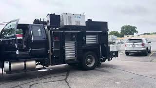 2015 Ford F750 Super Cab Maintainer Service Body 7000lb Crane Miller EnPack Power Unit [upl. by Nollahs]