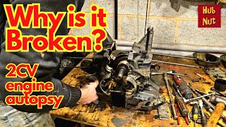 2CV Engine  why is it broken Lets dismantle it Aircooled flat twin autopsy [upl. by Akiam]