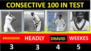 MOST CONSECTIVE 100 IN TEST CRICKET FOR PLAYERS IN 90s [upl. by Keelby]