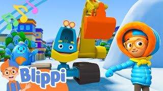 Snowy Excavator Song  BLIPPI Wonders  Educational Songs For Kids [upl. by Bruckner]