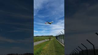 Road from Oberglatt to Buelach cars and airplane landing at Zurich airport ZRH [upl. by Eupheemia]