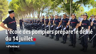 Lécole des pompiers à AixenProvence se prépare pour le défilé du 14Juillet [upl. by Ellinnet]