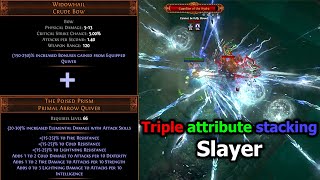 Widowhail triple attribute stacking Galvanic Arrow  Path of Exile 321 Crucible [upl. by Karee830]