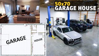 50x70 Garage House  FULL TOUR and COST Breakdown [upl. by Essiralc]