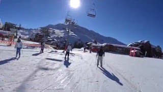 Avoriaz Skiing Through a French Alpine Resort Village [upl. by Siulesoj]