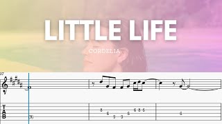 Cordelia  Little Life  Guitar tabs  Guitar tutorial [upl. by Arbas666]