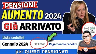 ⚡️ PENSIONI GENNAIO 2024 ➡ IMPORTI CEDOLINI CON AUMENTO GIà ARRIVATI❗️ PER QUESTI PENSIONATI FRAGILI [upl. by Billen]