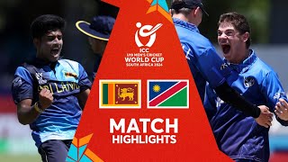 Sri Lanka v Namibia  Match Highlights  U19 CWC 2024 [upl. by Eelahc]