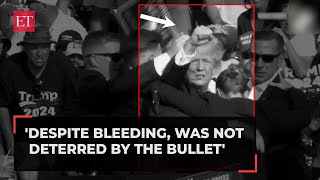 Trump assassination bid Donald Trump pumping fist waving at crowd after gun attack wins hearts [upl. by Allisirp]