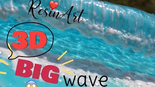 RESIN 3D BIG WAVE simple mold resin art DIY EASY not so much easy [upl. by Lundt528]