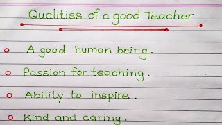 Qualities of good TEACHER  10 Lines on teacher [upl. by Guyer]